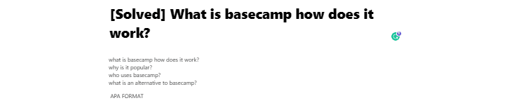 [Solved] What is basecamp how does it work?