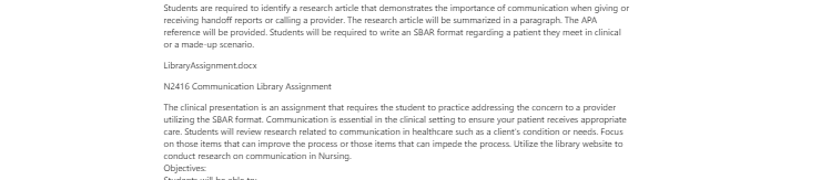 [Solved] Students are required to identify a research article that demonstrates the importance of communication when giving or receiving handoff repo