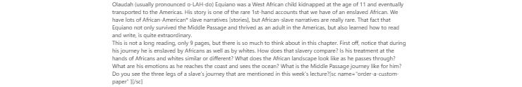 [Solved] Olaudah (usually pronounced o-LAH-do) Equiano was a West African child kidnapped