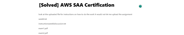 [Solved] AWS SAA Certification