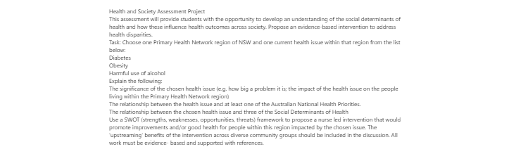 [Solved] The social determinants of health and how these influence health outcomes across society