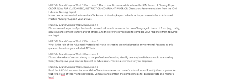 [Solved] Discussion: Recommendation from the IOM Future of Nursing Report