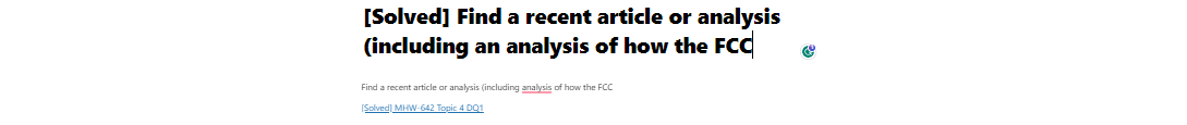 analysis of how the FCC