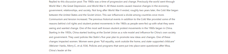 [Solved] The 1960s was a time of progression and change. Previously the world went through World War I, the Great Depression, and World War II. All these events caused massive changes in the economy,